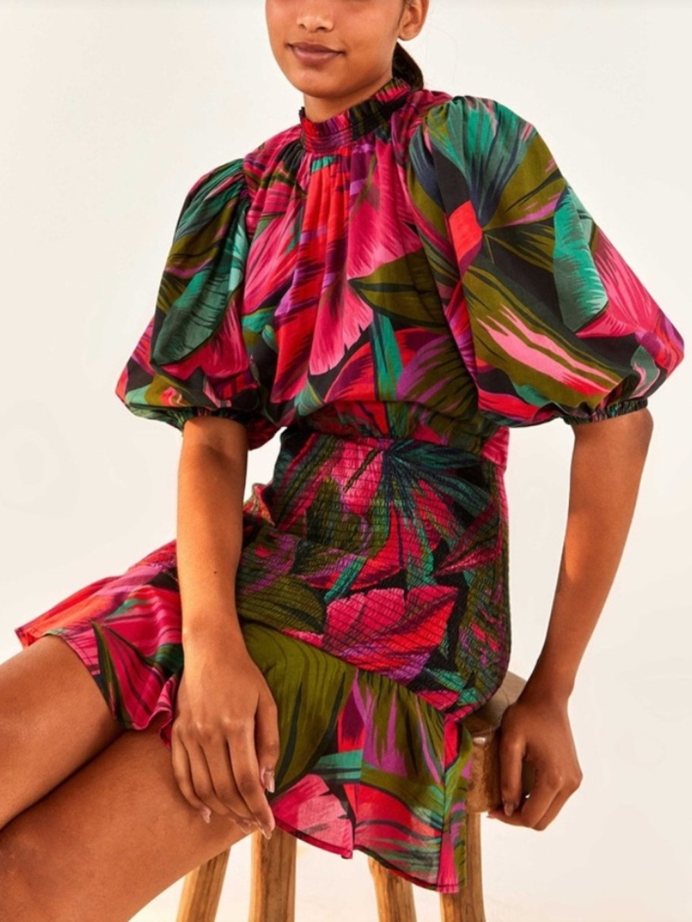 FARM Rio - Midnight Leaves Mini Dress